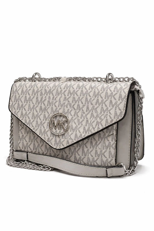 Charcoal Monogram Chain Crossbody Bag