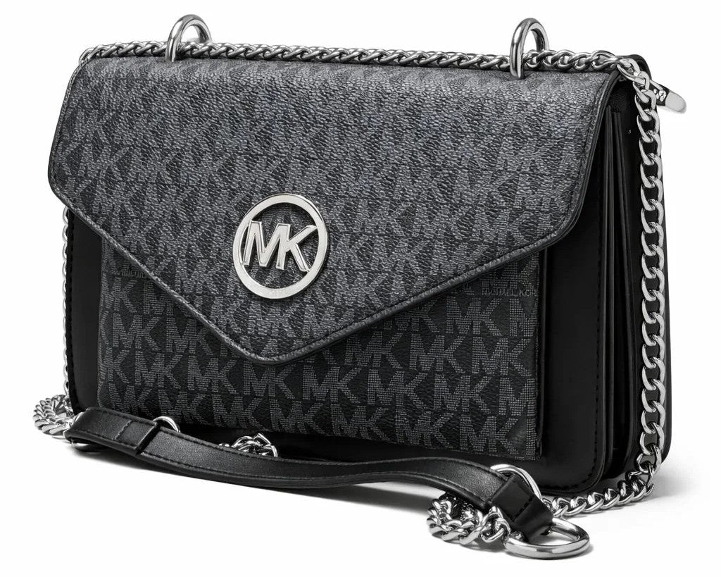 Charcoal Monogram Chain Crossbody Bag