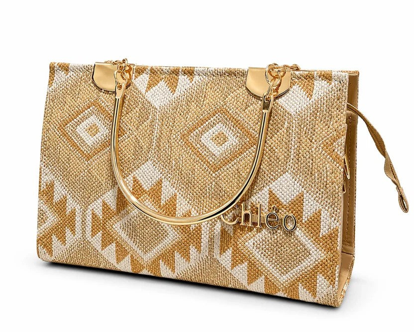 Emerald Geometric Top Handle Handbag