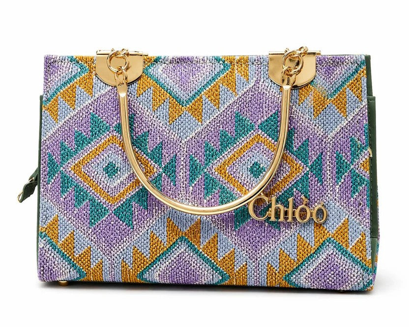 Emerald Geometric Top Handle Handbag
