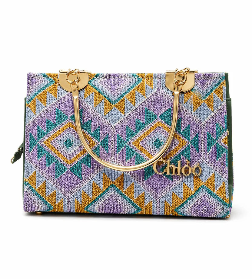 Emerald Geometric Top Handle Handbag