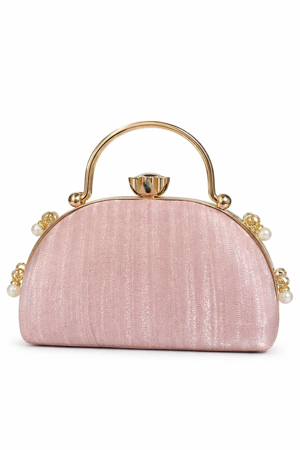 Silver Pearl Top Handle Clutch