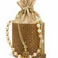Silver Rhinestone Pearl Potli Bag