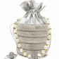 Golden Pearl Handle Rhinestone Potli Clutch