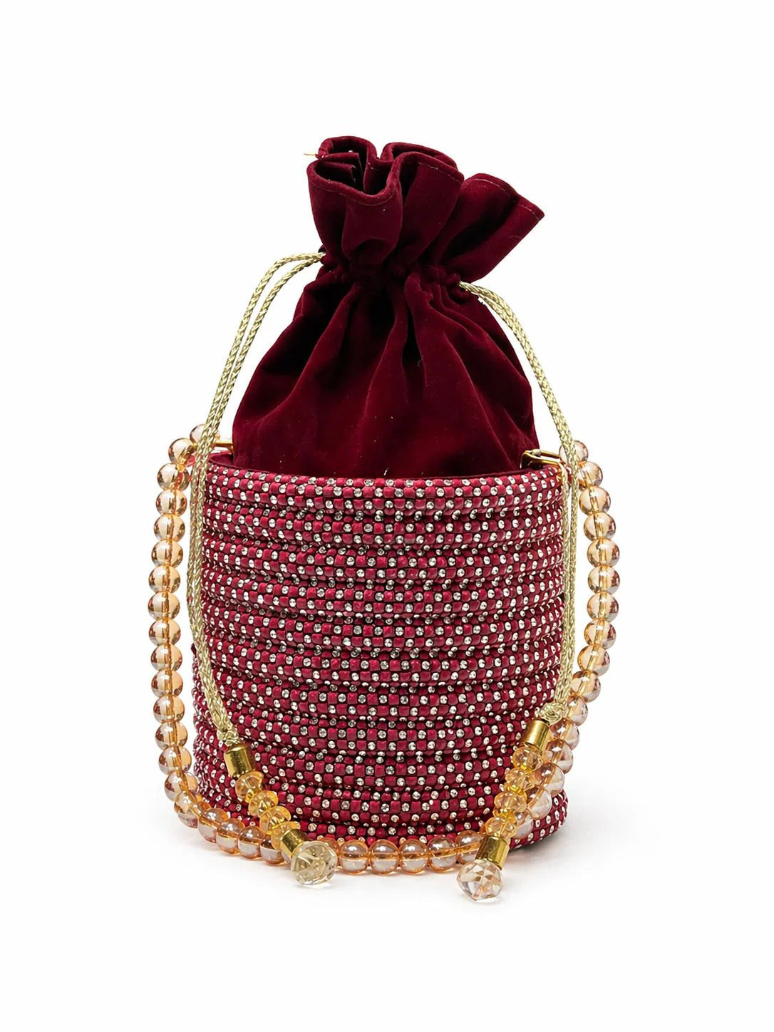 Golden Pearl Beaded Potli Bag