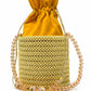Golden Pearl Beaded Potli Bag