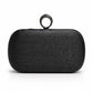 Silver Crystal Ring Clasp Evening Clutch