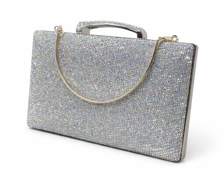 Crystal Box Clutch with Chain Handle