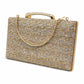Silver Crystal Box Clutch with Chain Handle