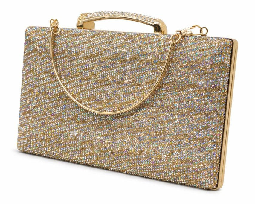 Crystal Box Clutch with Chain Handle