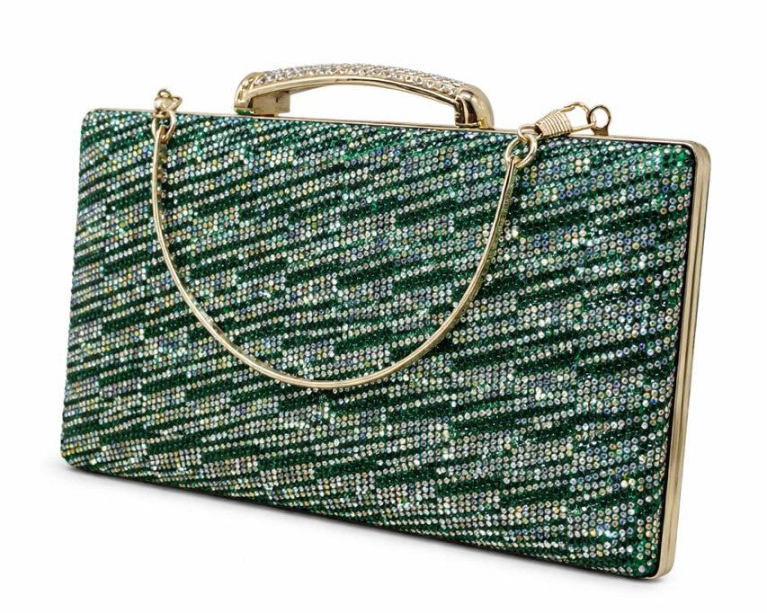 Crystal Box Clutch with Chain Handle