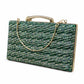 Silver Crystal Box Clutch with Chain Handle