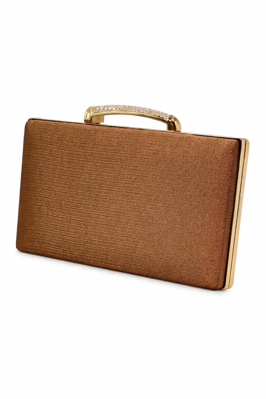 Antique Gold Top Handle Evening Clutch