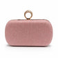 Silver Crystal Ring Clasp Evening Clutch