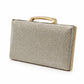 Champagne Glitter Top Handle Evening Clutch