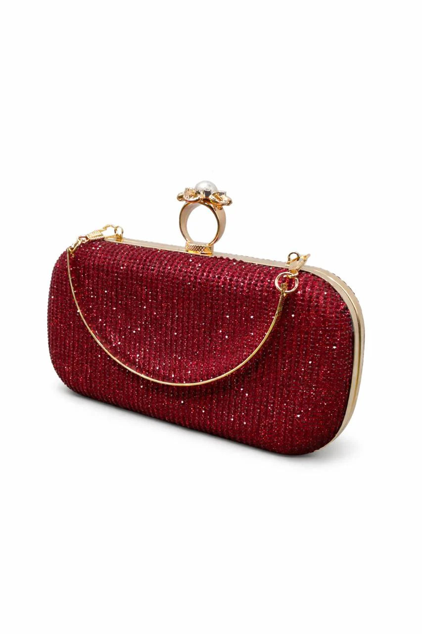 Gold Crystal Ring Clutch