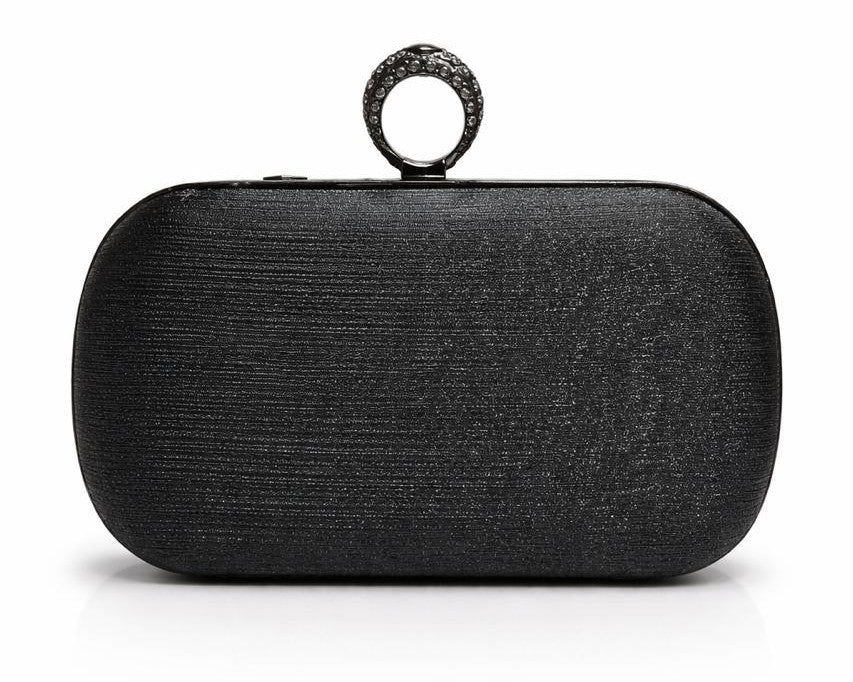 Crystal Ring Clasp Evening Clutch