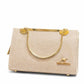 Blush Pink Embossed Gold Handle Clutch