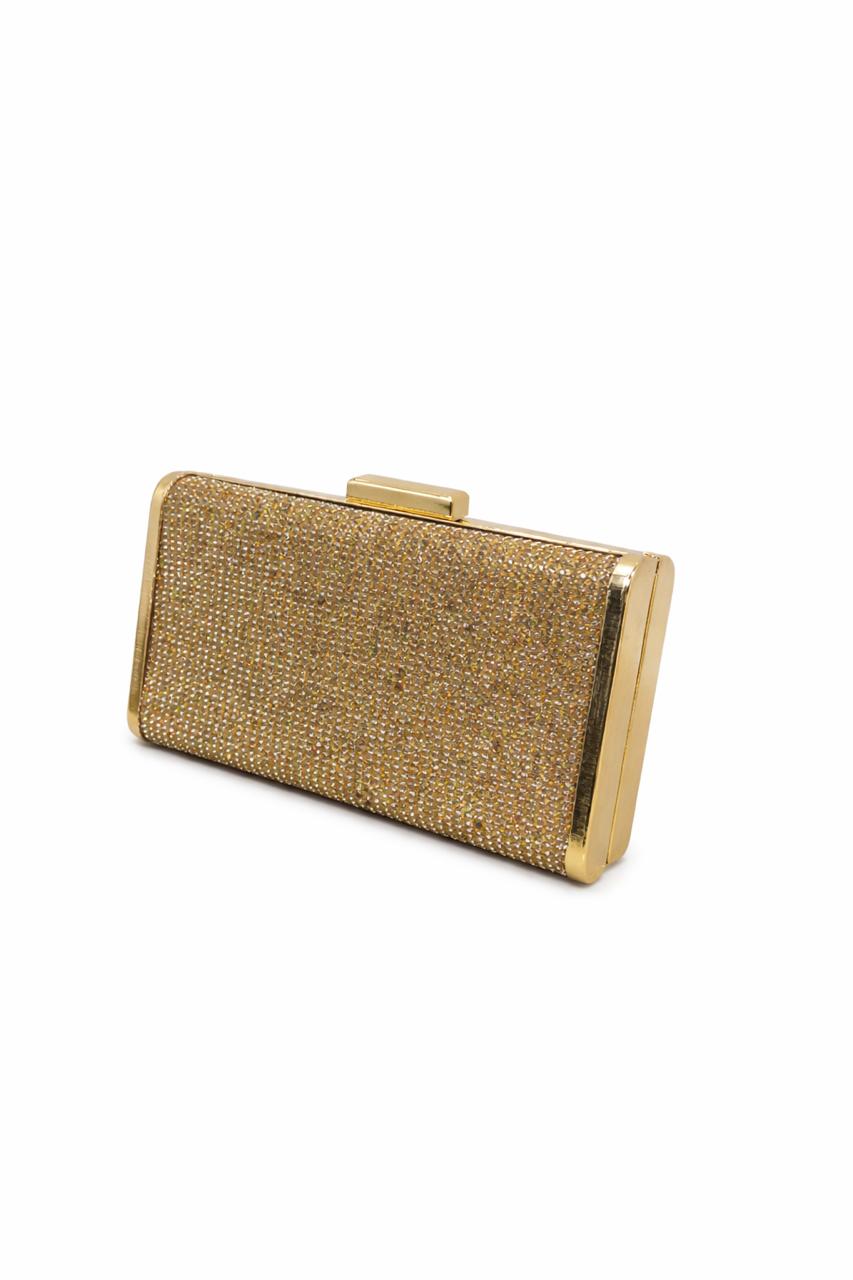 Golden Crystal Evening Clutch