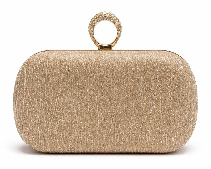 Crystal Ring Clasp Evening Clutch