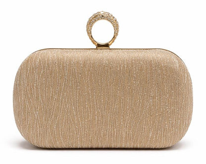 Crystal Ring Clasp Evening Clutch