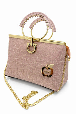 Blush Ring Handle Chain Handbag