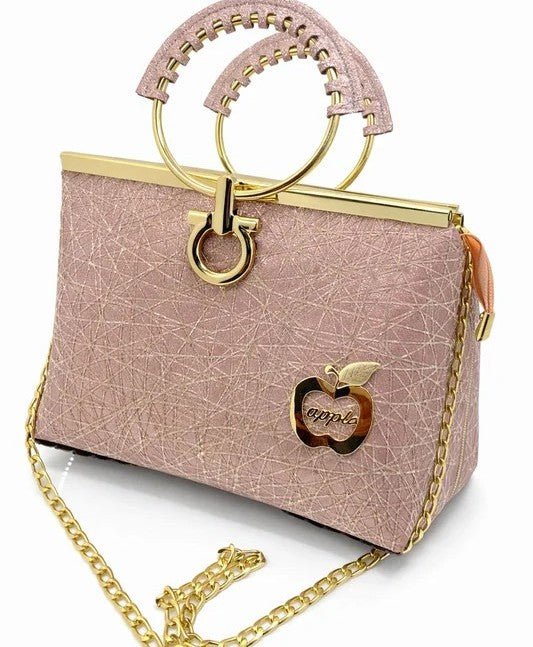 Blush Ring Handle Chain Handbag