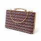 Silver Crystal Box Clutch with Chain Handle