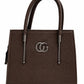 Tan Textured Top Handle Handbag