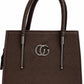 Tan Textured Top Handle Handbag