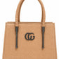 Tan Textured Top Handle Handbag