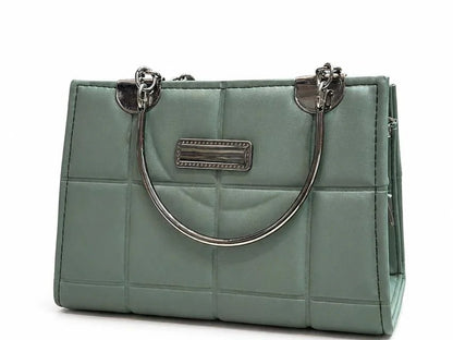 Sage Quilted Top Handle Handbag
