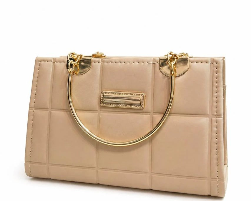 Sage Quilted Top Handle Handbag