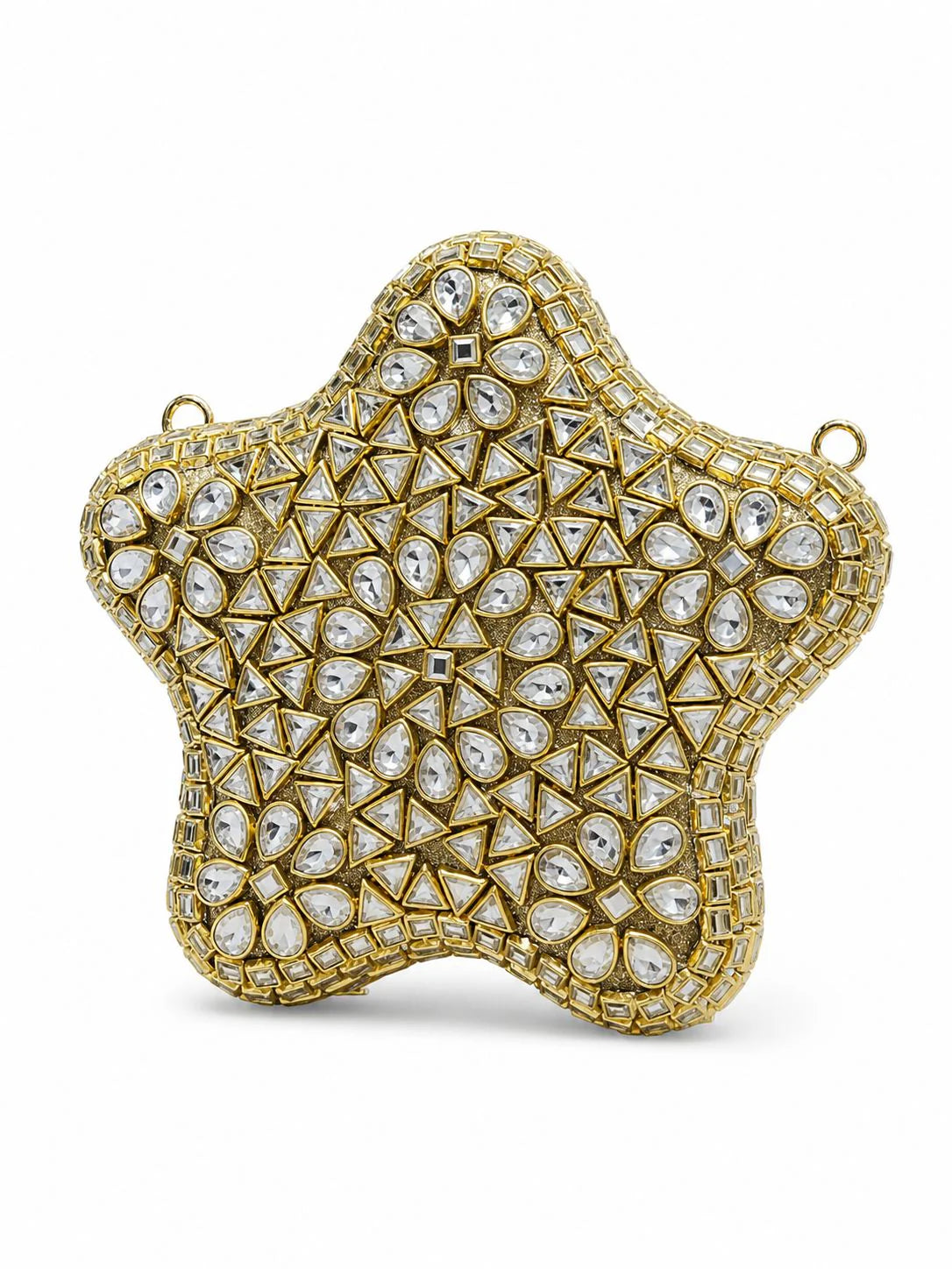 Golden Star Crystal Rhinestone Evening Clutch