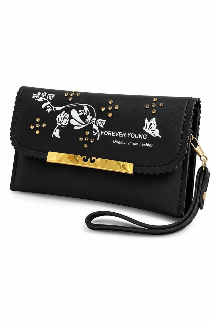 Emerald Floral Wristlet Wallet