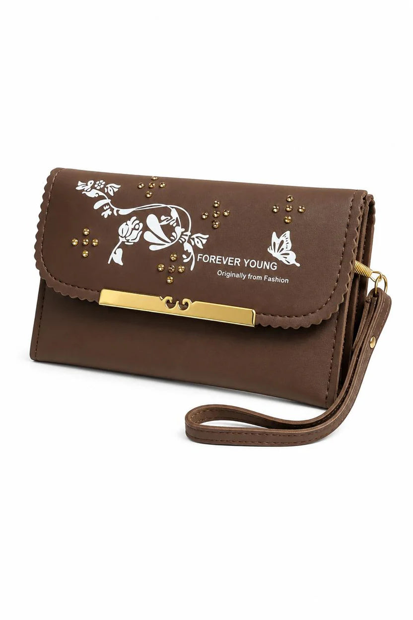 Emerald Floral Wristlet Wallet