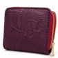 Floral Embossed Zip Wallet