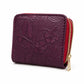 Brown Floral Embossed Zip Wallet