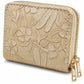 Floral Embossed Zip Wallet