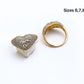 Two-Tone Double Heart Crystal Ring