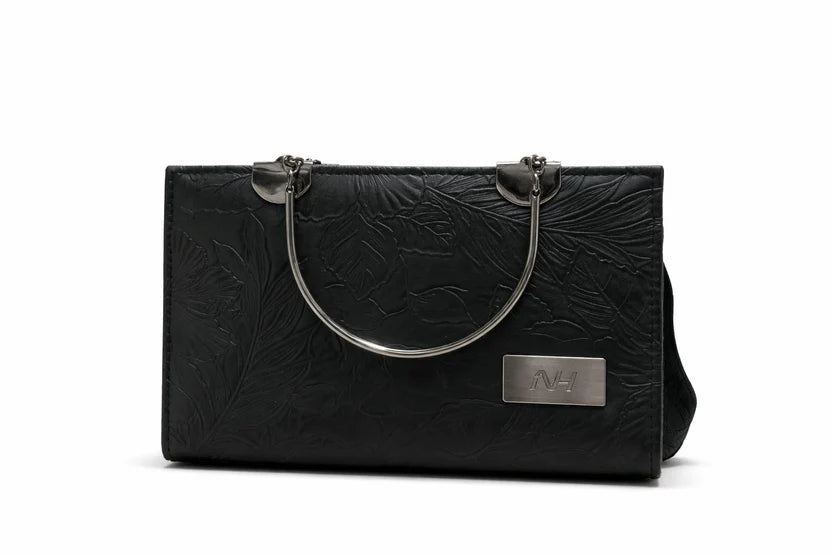 Mint Floral Embossed Top Handle Handbag