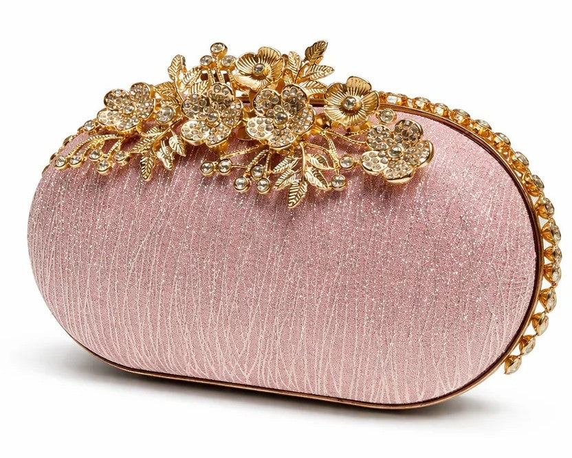 Floral Vine Crystal Clutch
