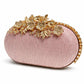 Silver Floral Vine Crystal Clutch