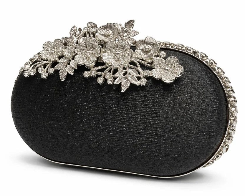 Floral Vine Crystal Clutch