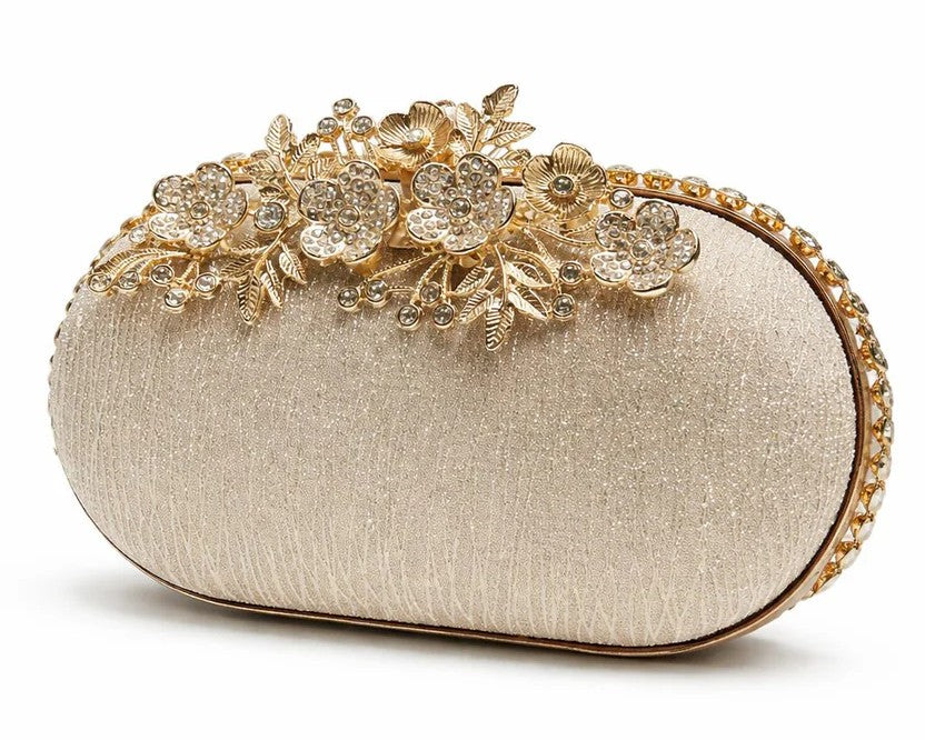 Floral Vine Crystal Clutch