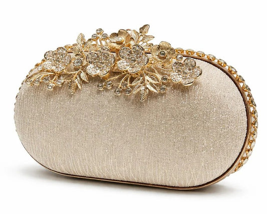 Floral Vine Crystal Clutch