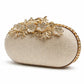 Silver Floral Vine Crystal Clutch