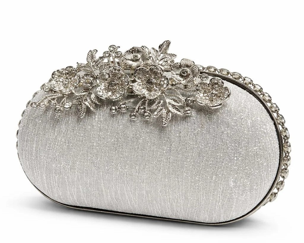 Floral Vine Crystal Clutch