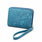 Brown Floral Embossed Wristlet Zip Wallet
