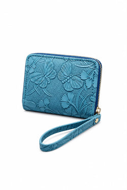 Blue Butterfly Embossed Wallet